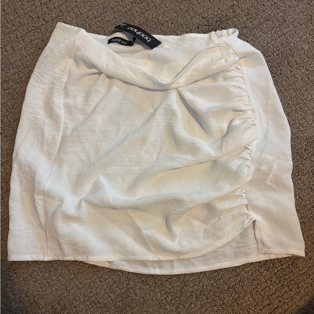 Boohoo White Mini Skirt